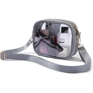 Clear Bag Stadium Approved, Crossbody Transparent Bag for Concerts - Grey